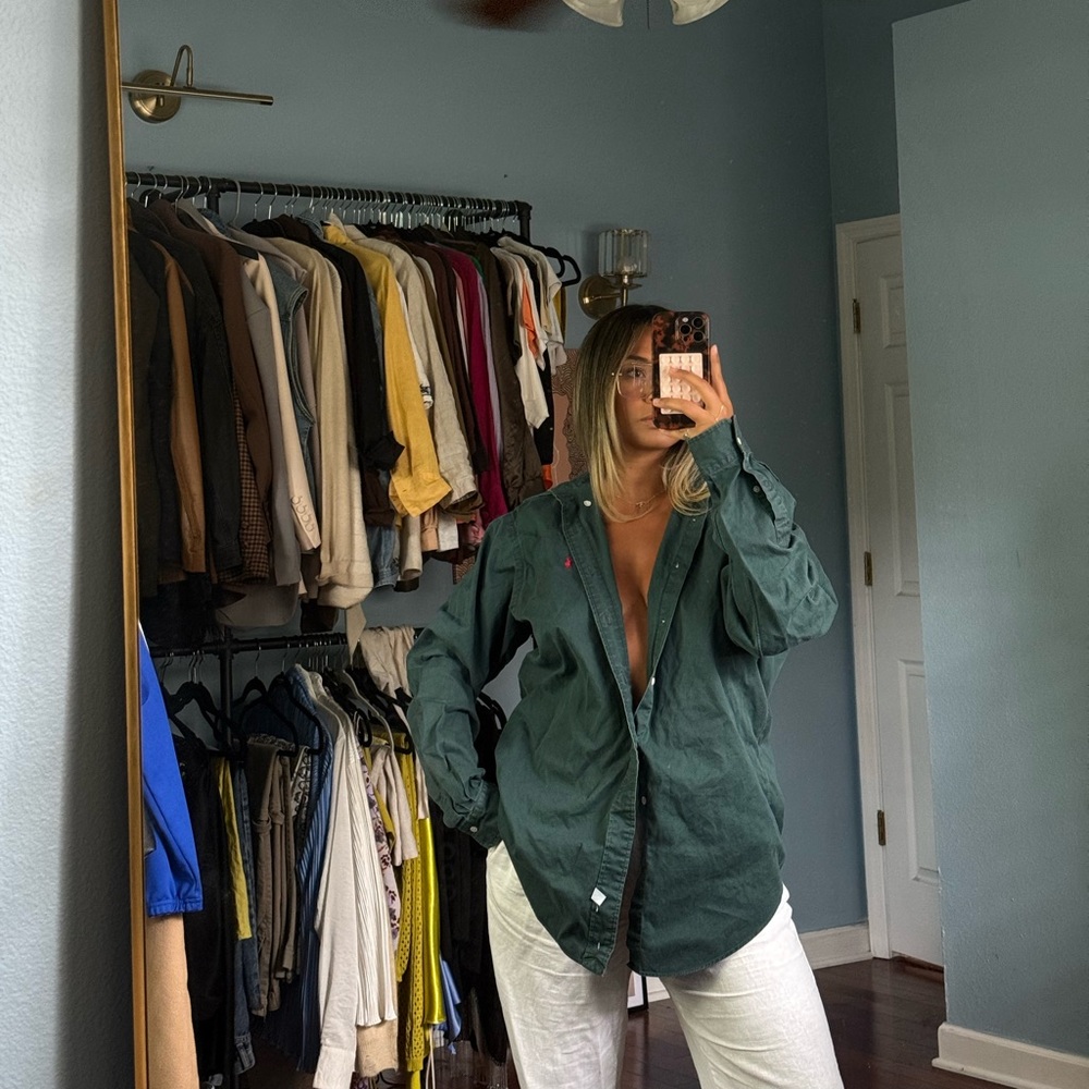 Ralph Lauren Forest Green Casual Button-Down Shirt